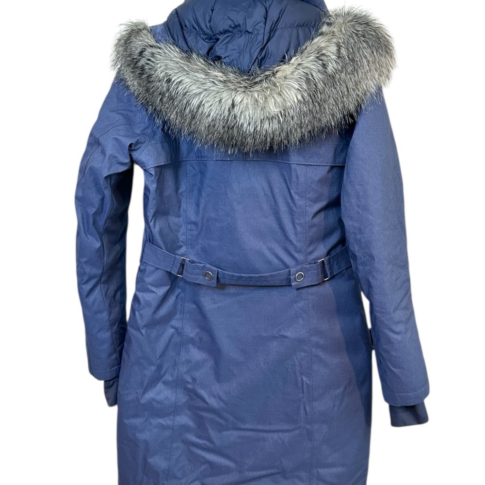 Columbia Women's Flurry Run Long Omni Heat Blue Jacket Coat Hooded Parka - Picture 3 of 10